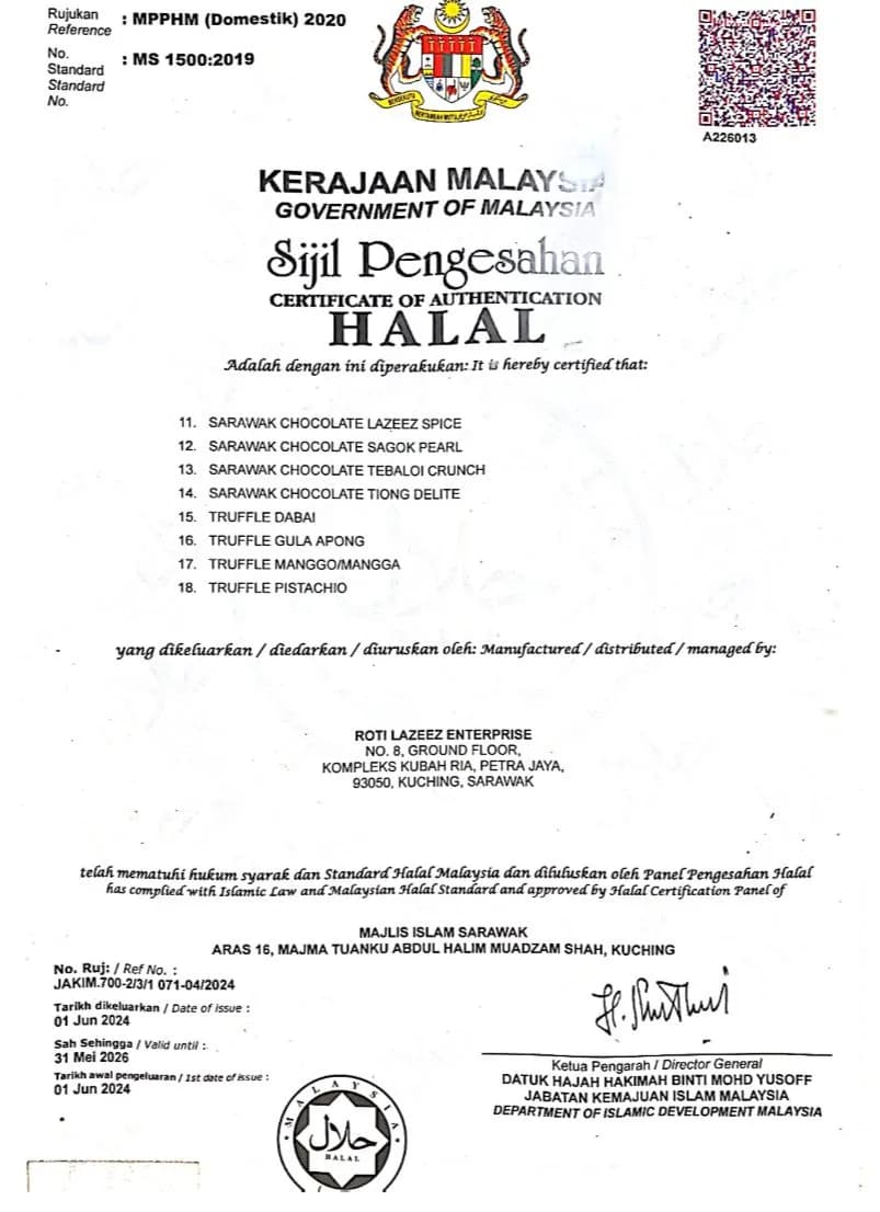 Sijil Pengesahan Halal 2
